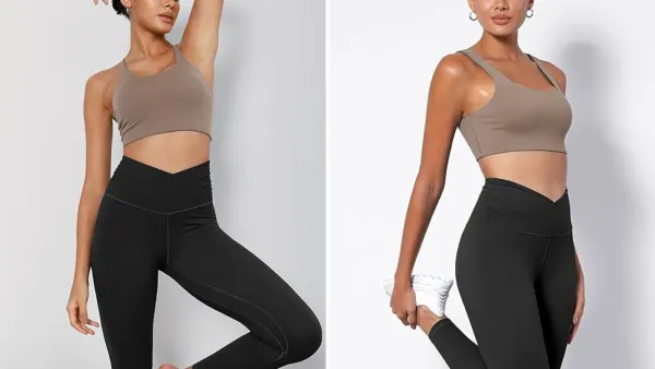 Ododos Cross Waist Yoga Leggings