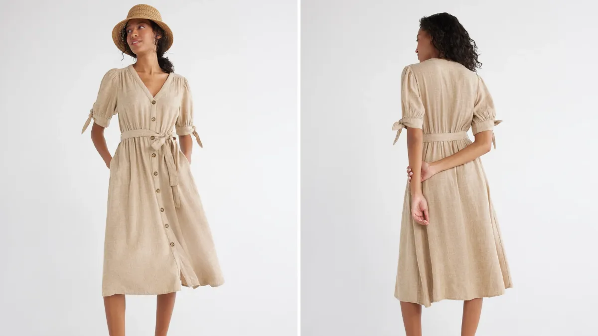 Time and Tru Linen Midi Dress