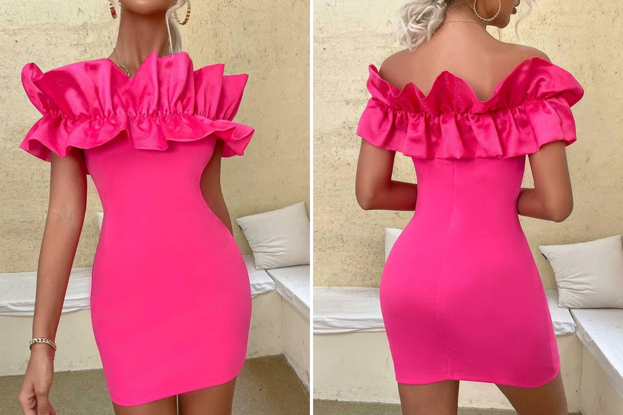 Wdirara Ruffle Trim Party Dress