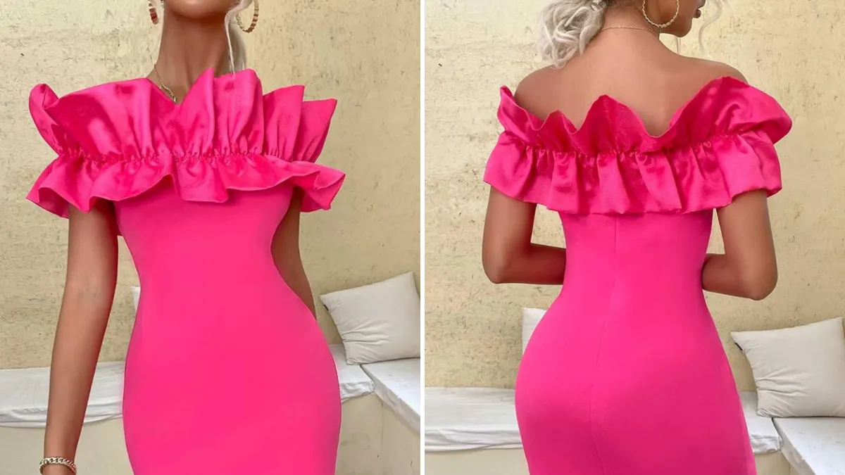 Wdirara Ruffle Trim Party Dress