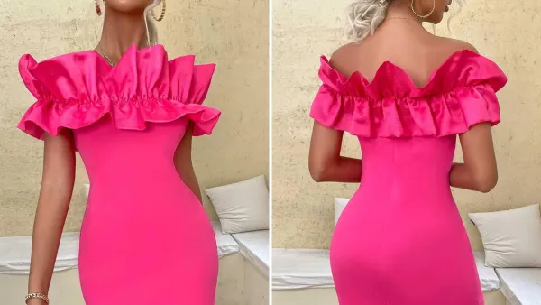 Wdirara Ruffle Trim Party Dress