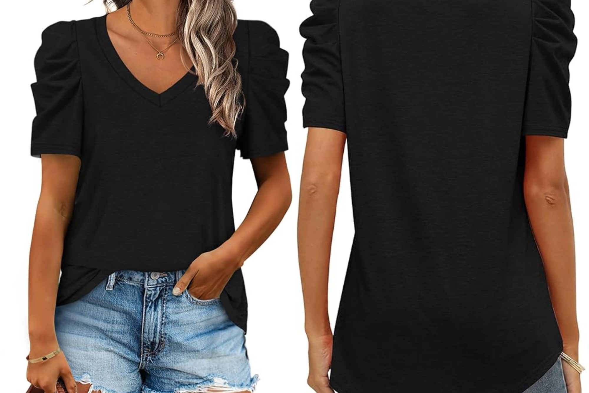 Xieerduo Casual Puff Sleeve Top