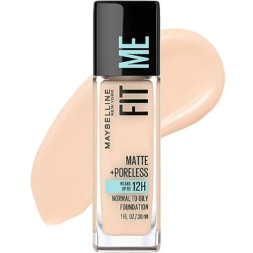Best for Oily Skin: Maybelline Fit Me Matte + Poreless Liquid Oil-Free Foundation