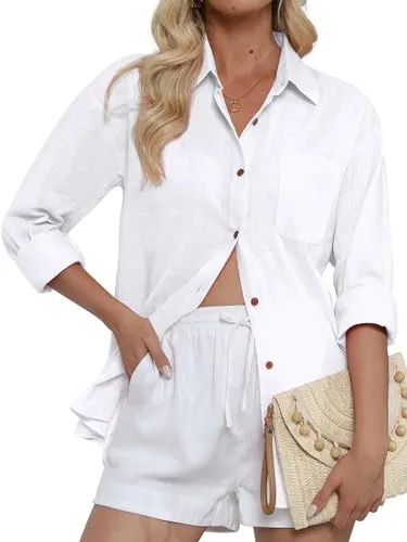 Cunlin Button-Down Long Sleeve Boyfriend Blouse