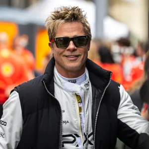 Brad Pitt Looks Young As Ever With New Haircut at F1 Grand Prix Previews