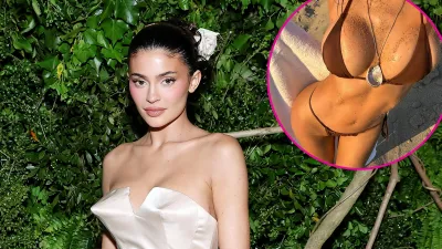 Kylie Jenner Shows A Lot of Skin in Plunging Black Swimsuit