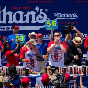 Patrick Bertoletti Wins 2024 Nathan's Famous Hot Dog Eating Contest