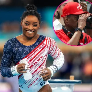 Simone Biles Gushes That Her Dad is So Freaking Cute for Using Binoculars to Watch Her at 2024 Paris Olympics 434