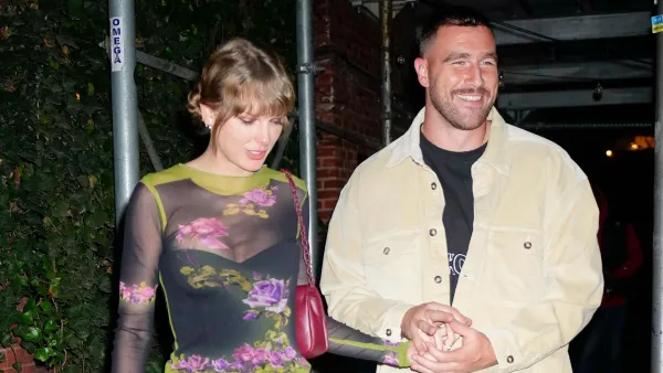Travis Kelce Seemingly Borrows Taylor Swifts Hat While Attending Eras Concert in Dublin