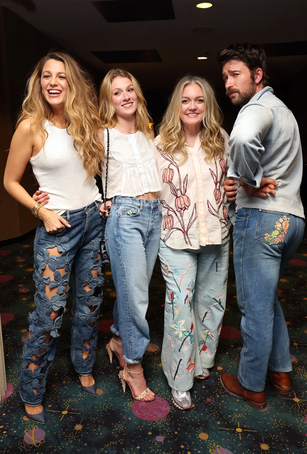 Blake Lively Handmade Her Costar&rsquo;s Floral Jeans at &lsquo;It Ends With Us&rsquo; Early Preview