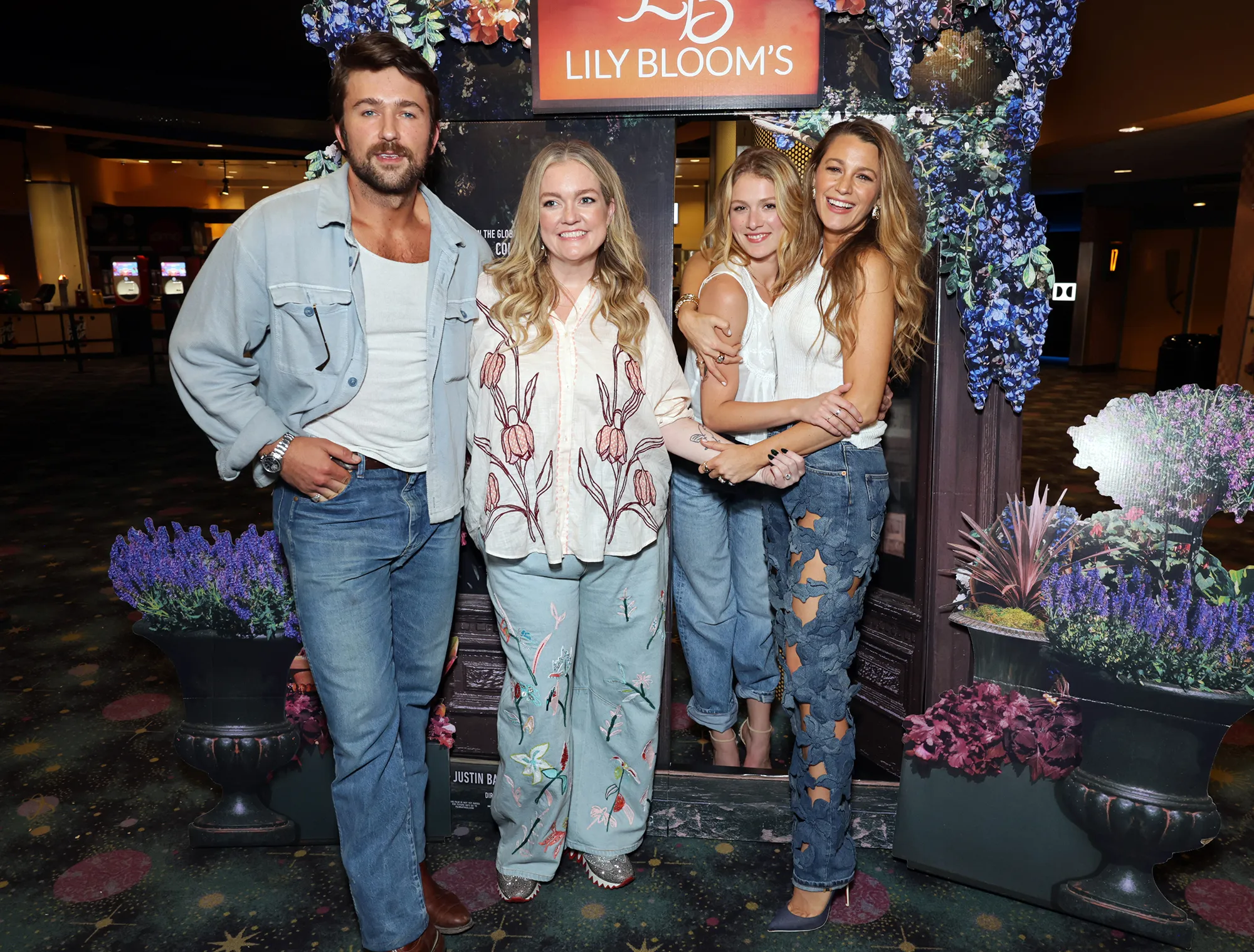 Blake Lively Handmade Her Costar’s Floral Jeans at ‘It Ends With Us’ Early Preview