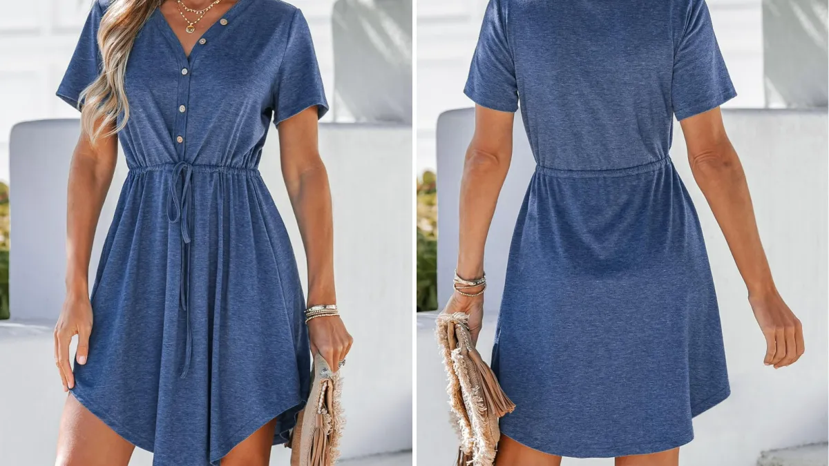 Cupshe Drawstring V-Neck Dress