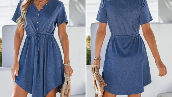 Cupshe Drawstring V-Neck Dress