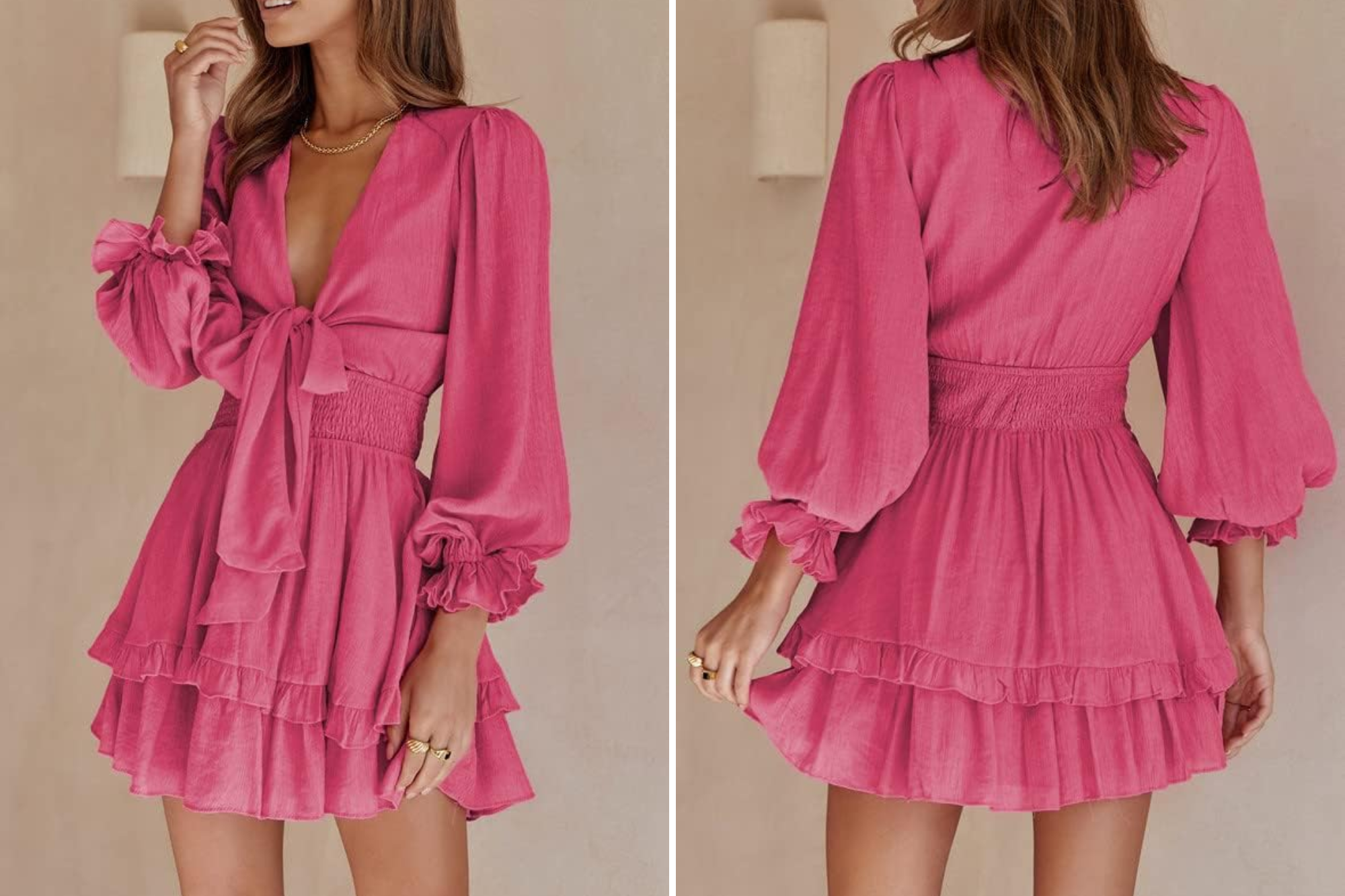 Dokotoo Tiered Chiffon Dress