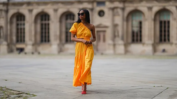 flowy orange maxi dress