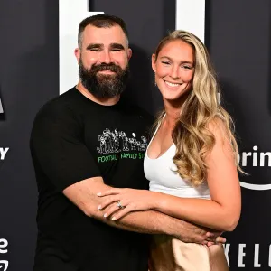 Jason Kelce and Kylie Kelce.