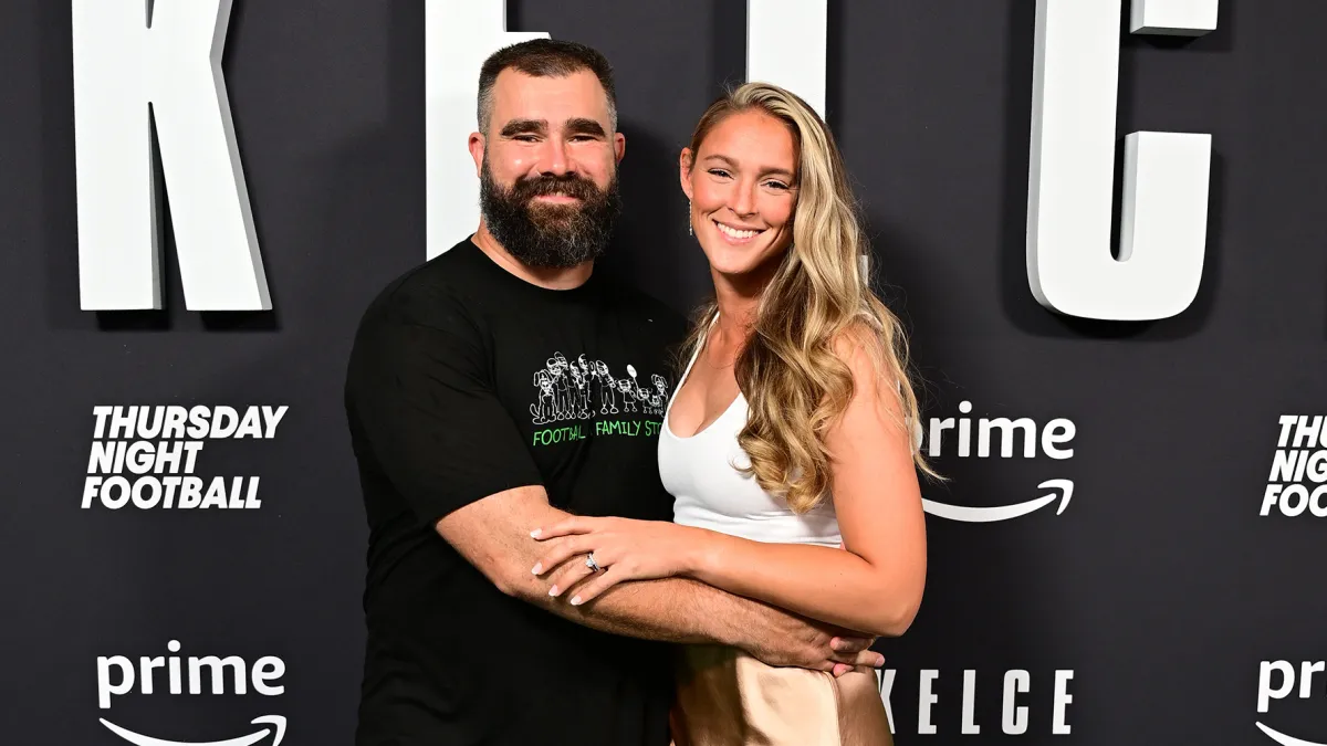 Jason Kelce and Kylie Kelce.