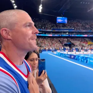 Courtesy of Stephen Amell/InstagramCries After Team USA Swimming Wins Another Gold at Paris Olympics