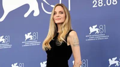 Angelina Jolie Is so Boho Chic in Flowy Brown Dress