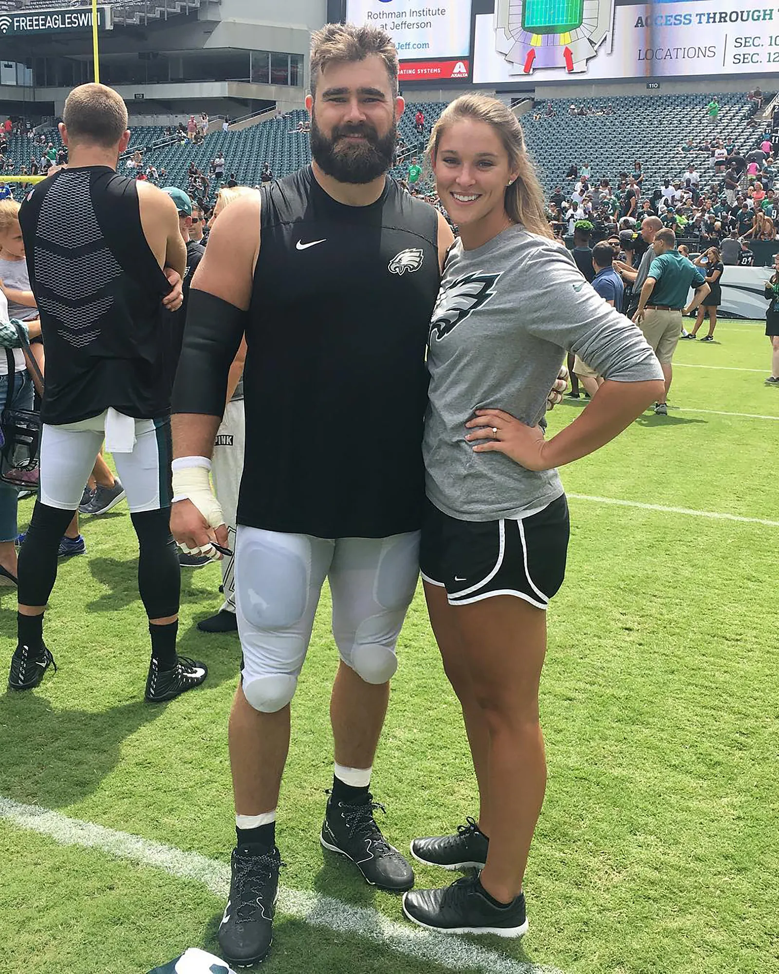 Jason Kelce and Wife Kylie Kelce Can't Stop Laughing in NFL Commercial: 'C'mon, Lock In'