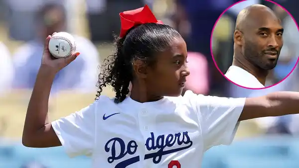 Kobe Bryant Daughter Bianka Throws First Pitch at Dodgers Game