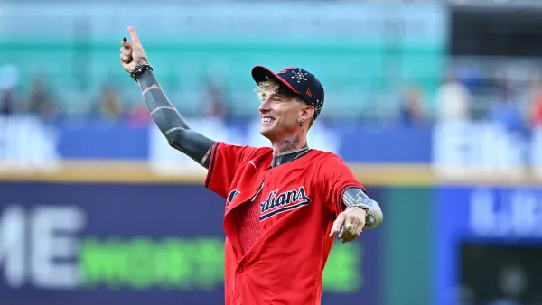 Machine Gun Kelly Throws an Unconventional First Pitch at MLB Game