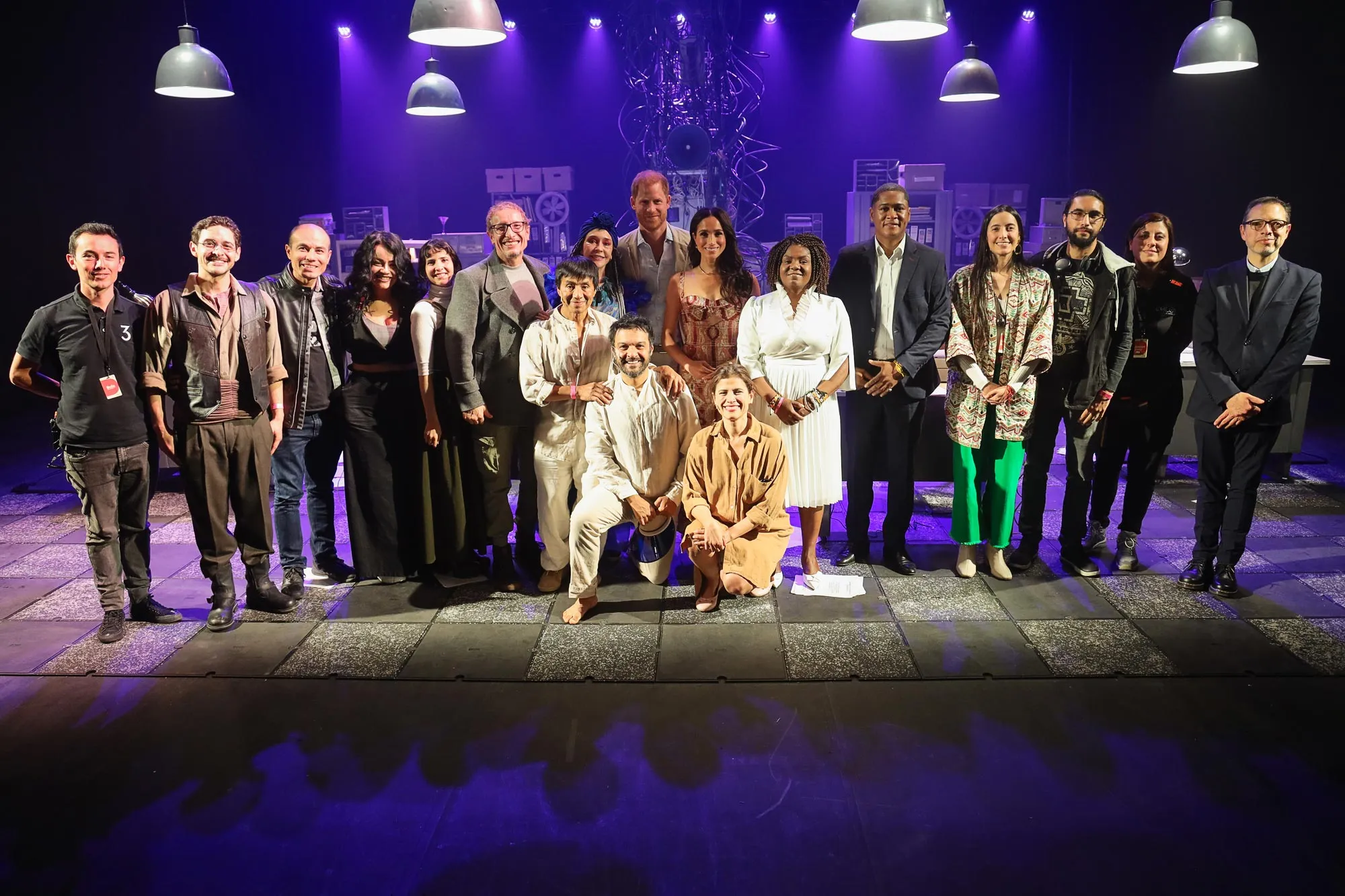 Meghan Duchess of Sussex and Prince Harry Duke of Sussex attend a folkloric presentation at Centro Nacional de las Artes Delia Zapata 172