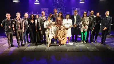 Meghan Duchess of Sussex and Prince Harry Duke of Sussex attend a folkloric presentation at Centro Nacional de las Artes Delia Zapata 172
