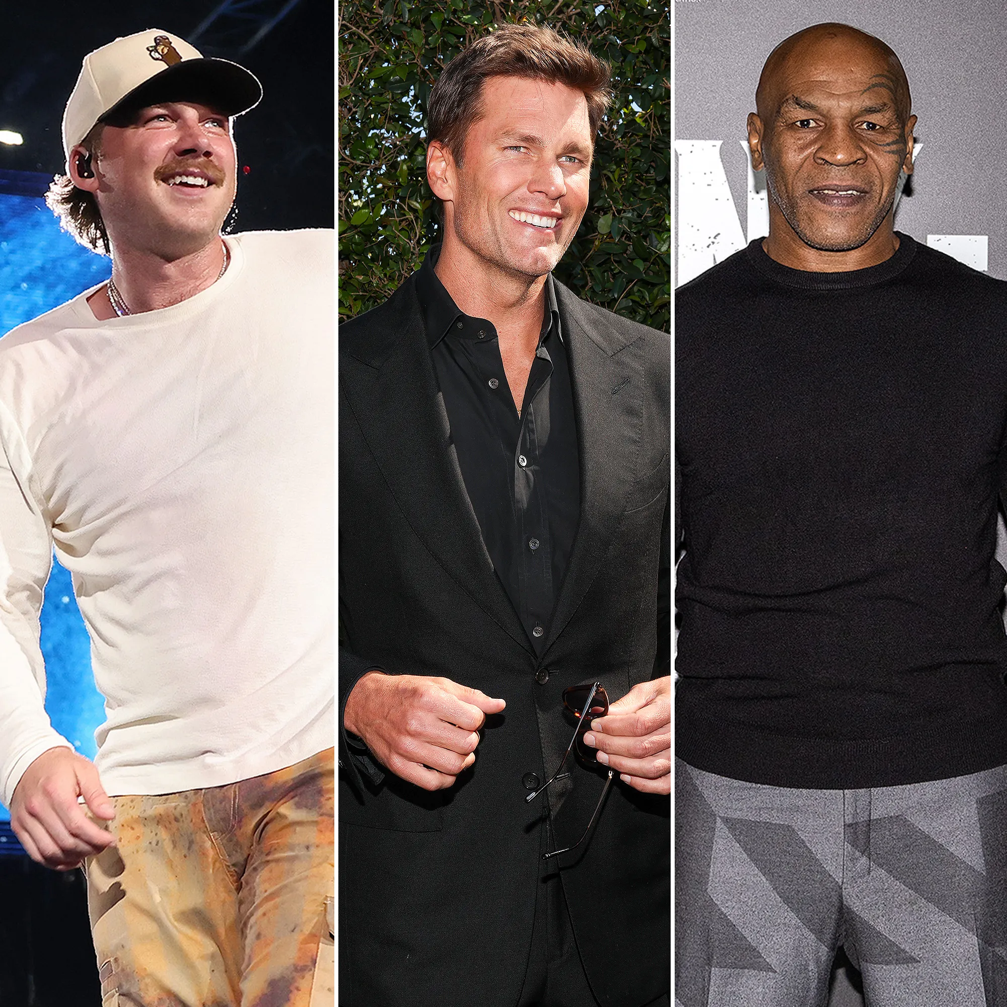 Morgan Wallen Takes Las Vegas Stage Flanked by Tom Brady and Mike Tyson