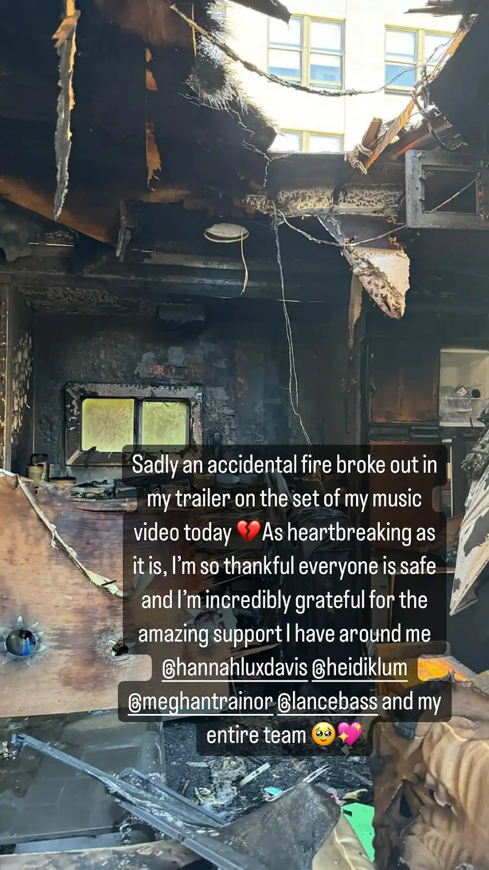 Paris Hilton &lsquo;Thankful&rsquo; to Be Safe After Trailer Burns Down During Music Video Shoot