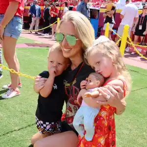 FEATURE Pregnant Brittany Mahomes Kicks of Her Game Day Style With Oversized Chiefs Shirt