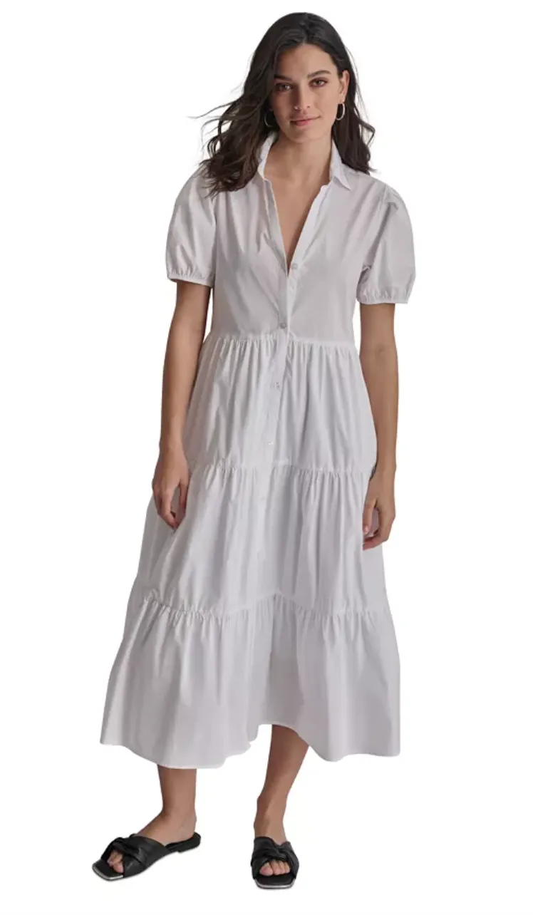 DKNY puff sleeve shirtdress