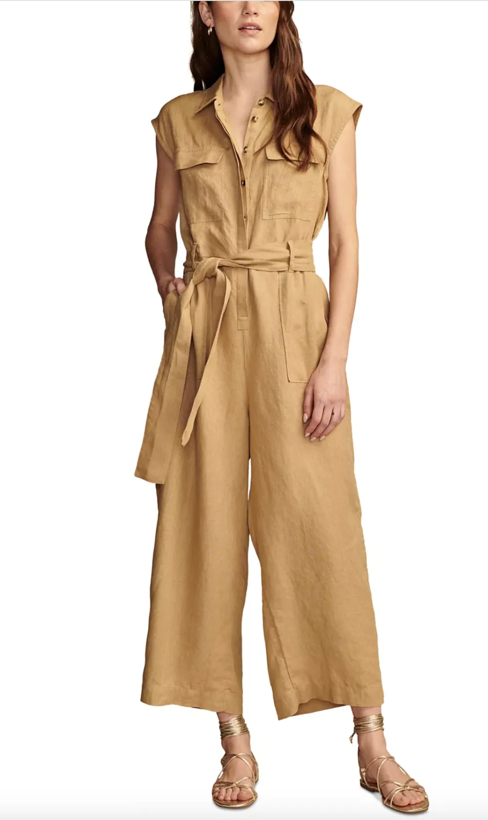 Lucky Brand Women's Modern Utility Linen Jumpsuit