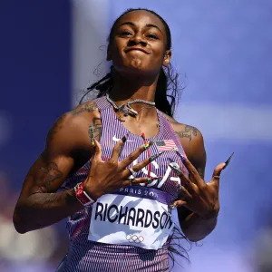 Sha'Carri Richardson Receives Bouquet of Roses Before Olympics Debut