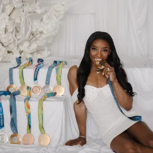 Simone Biles Poses With All 11 of Her Olympic Medals
