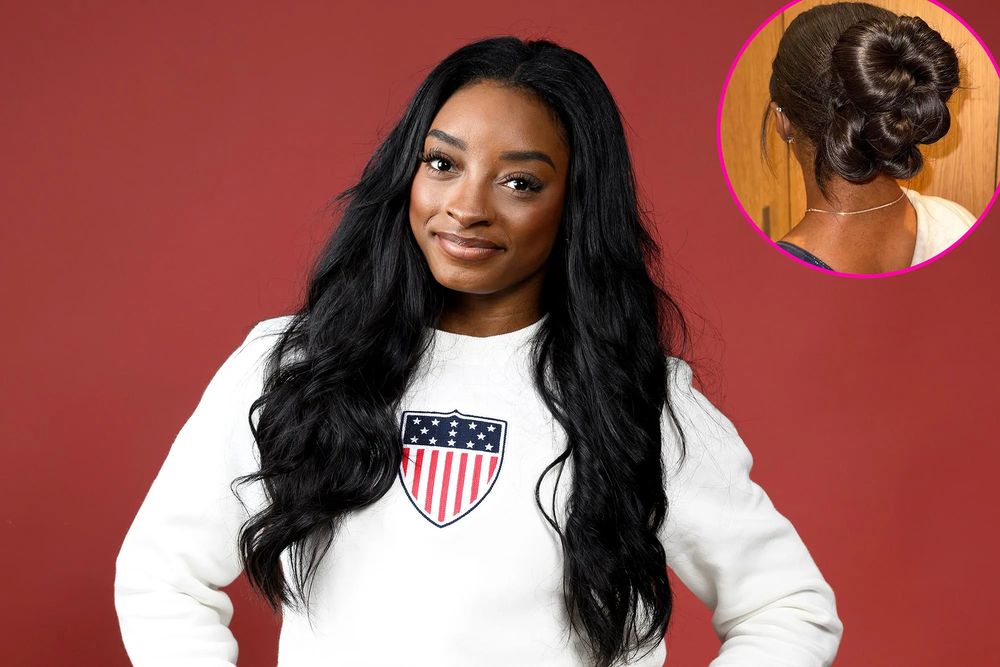 Simone Biles Shows Off Elegant Updo While Shopping for Birkin Bags