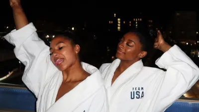 Simone Biles and Jordan Chiles Show Off Their Olympic Bathrobes 532