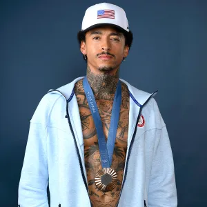 Skateboarder Nyjah Huston’s Performance at the 2024 Paris Olympics Has Us Googling Him Shirtless
