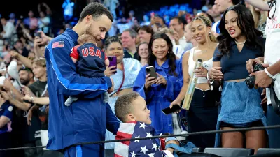 Steph Curry Celebrates Gold Medal Win With Wife Ayesha, Kids