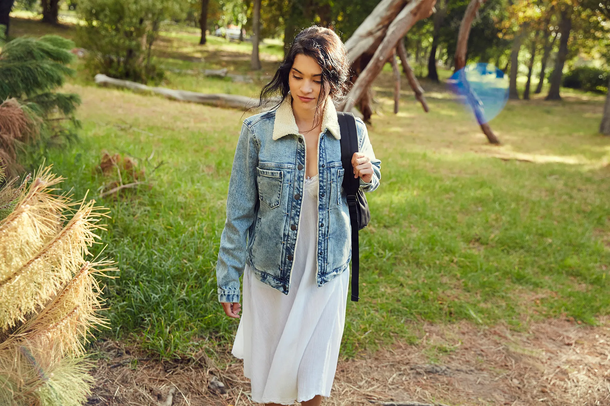 Young woman walking in nature