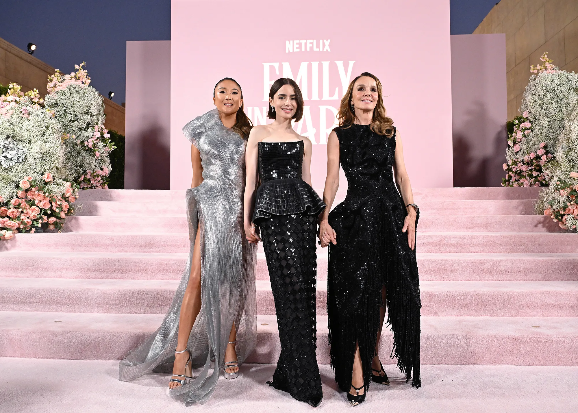 Ashley Park, Lily Collins and Philippine Leroy-Beaulieu.