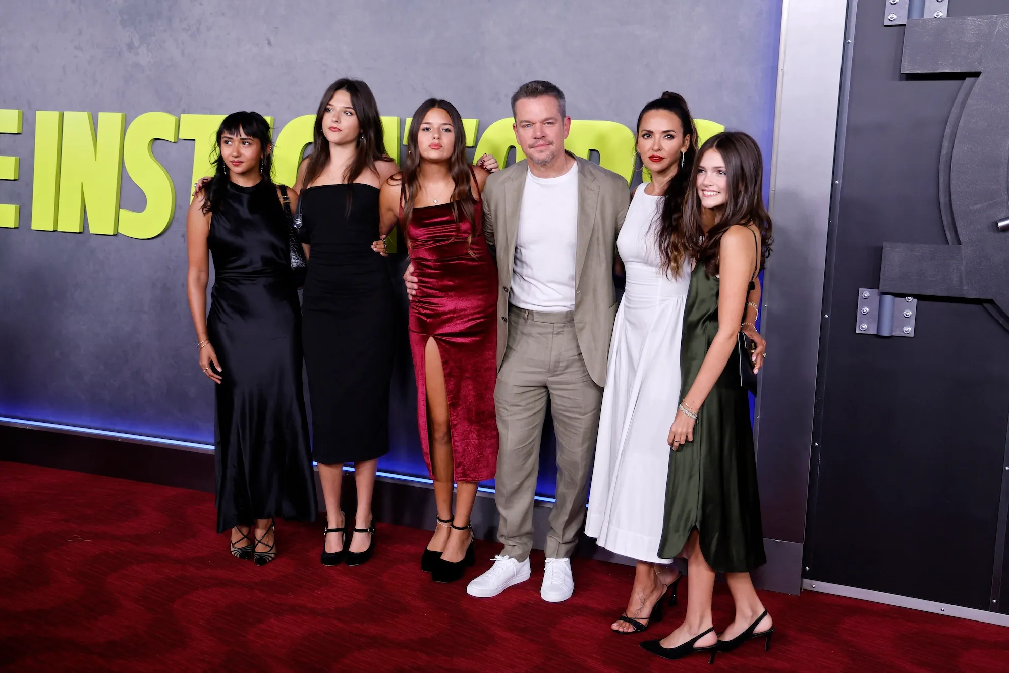 Matt Damon Joined by Wife Luciana, 4 Daughters at &lsquo;Instigators&rsquo; Premiere