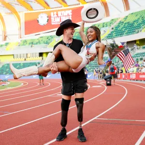 2021 Olympians Tara Davis Woodhall and Hunter Woodhall Relationship Timeline