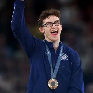 Stephen Nedoroscik Reacts to Viral Meme of Him Napping at Olympics