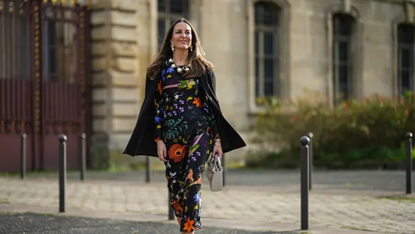 woman wearing colorful dress