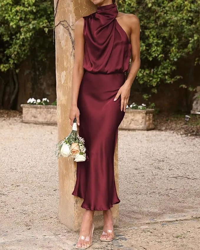 satin maxi dress