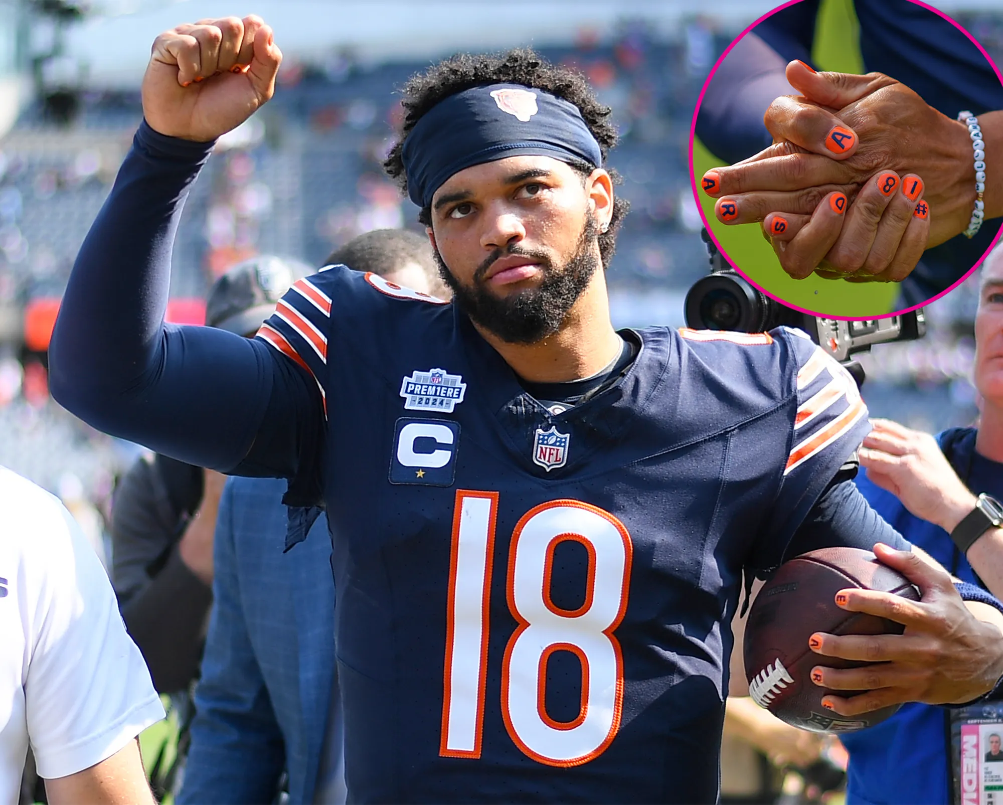 Bears Quarterback Caleb Williams Rocks Orange Painted Nails for NFL Debut