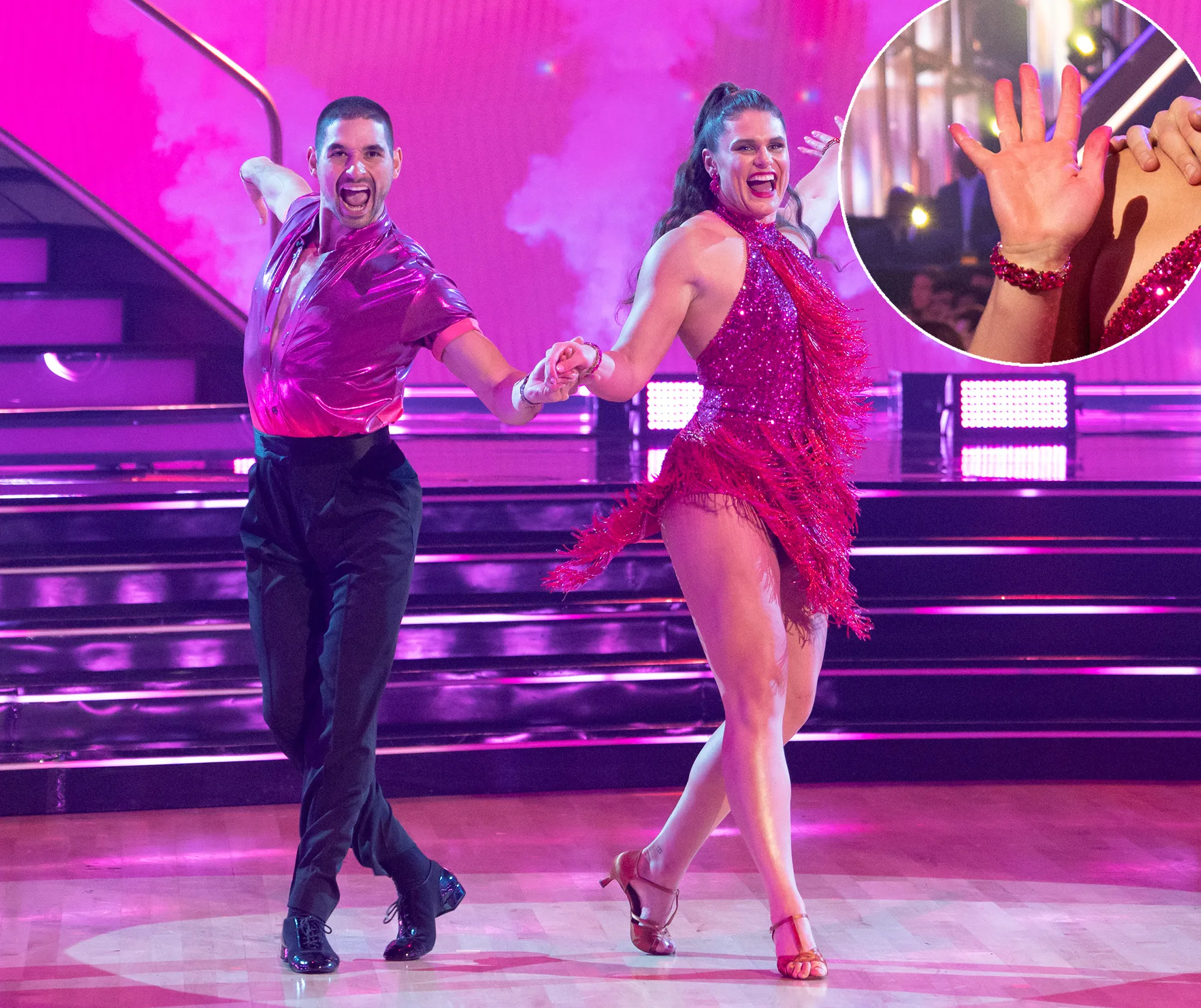 FTR Ilona Maher DWTS Dress Stained Her Hands Pink