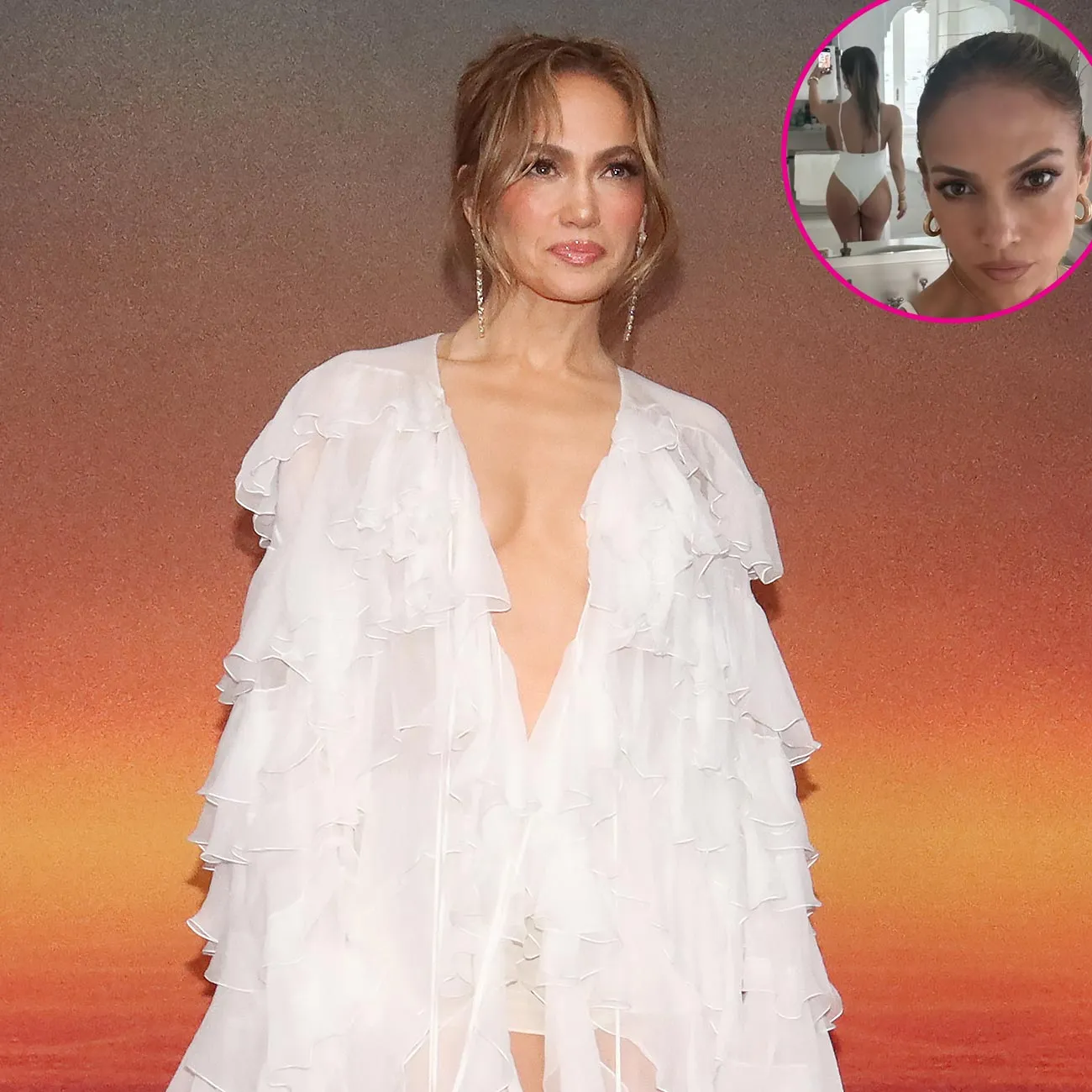 Promo Jennifer Lopez Shows Off Her Curves in White One-Piece Swimsuit