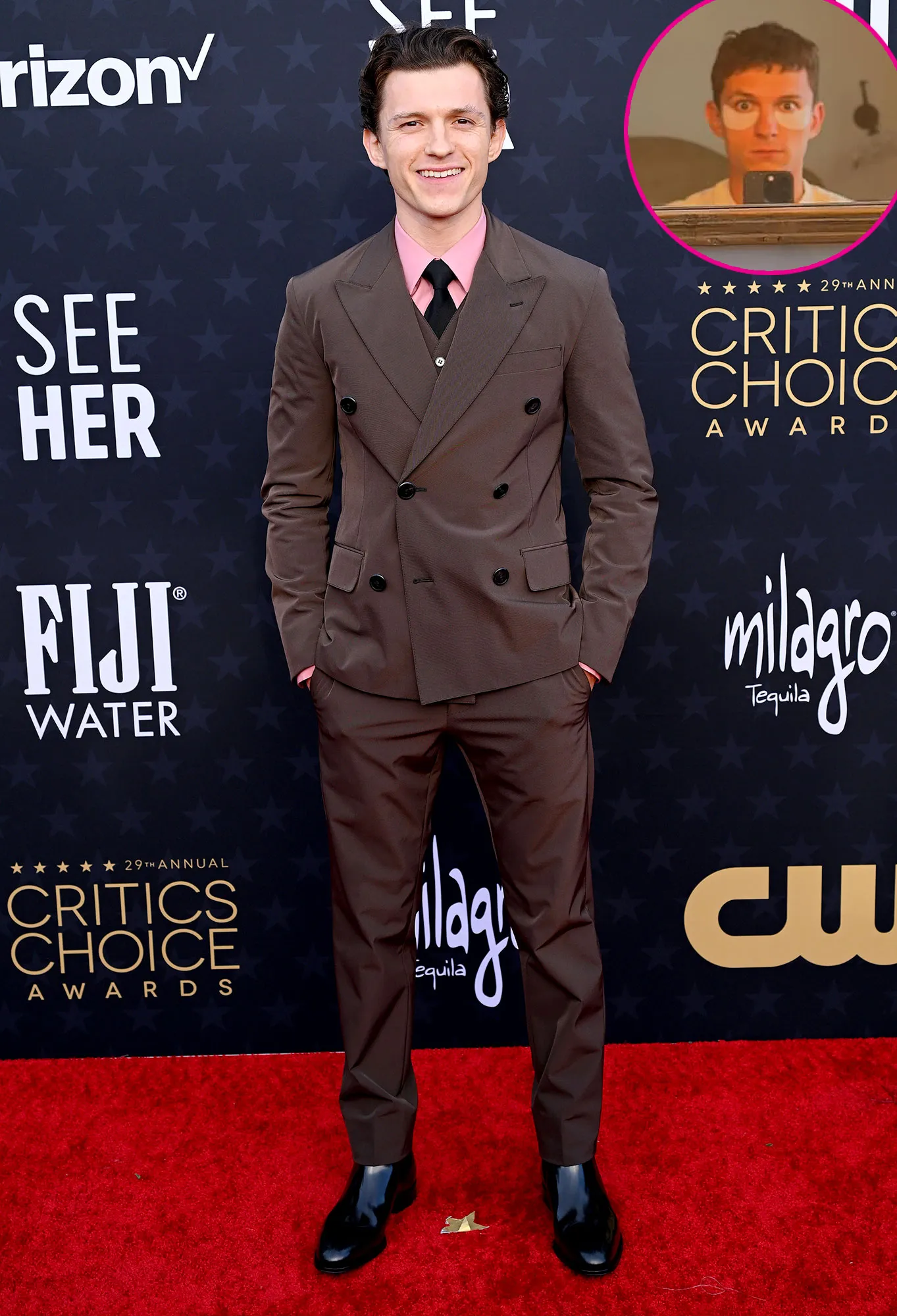 Promo Tom Holland Uses Eye Masks Before a Secret Shoot Day